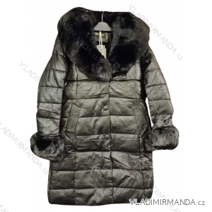 Bunda kabát koženkový s kapucňou dámska (S-2XL) MET23LZ12607-2