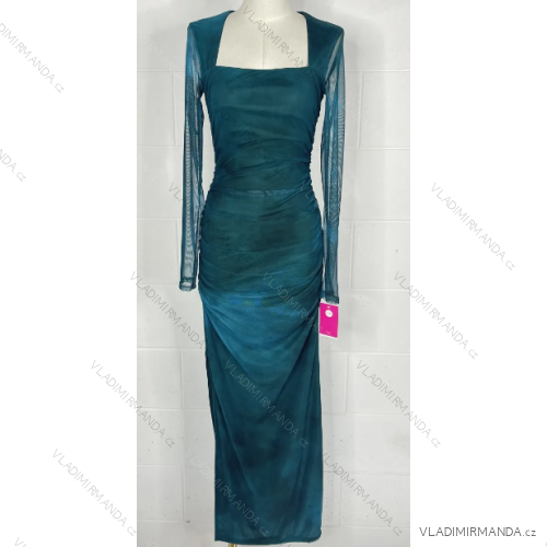 Šaty elegantný dlhý rukáv dámske (S/M ONE SIZE) TALIANSKA MÓDA IMPBB23B24242