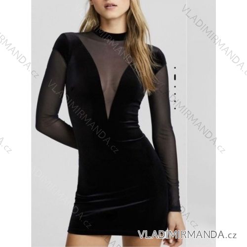 Šaty elegantný dlhý rukáv dámske (S/M ONE SIZE) TALIANSKA MÓDA IMWCJ23035