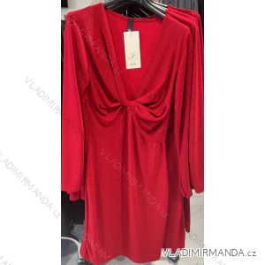 Šaty elegantné trblietavé dlhý rukáv dámske (S/M ONE SIZE) TALIANSKA MóDA IMM23M6319