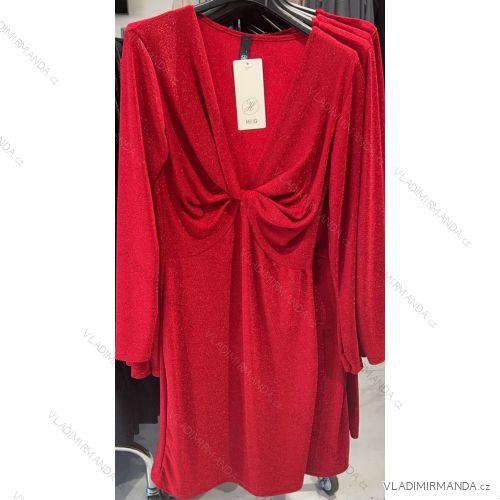 Šaty elegantné trblietavé dlhý rukáv dámske (S/M ONE SIZE) TALIANSKA MóDA IMM23M6319