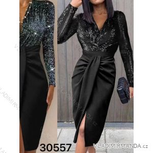 Šaty elegantné flitrové dlhý rukáv dámske (S/M ONE SIZE) TALIANSKA MóDA IMM23M30557