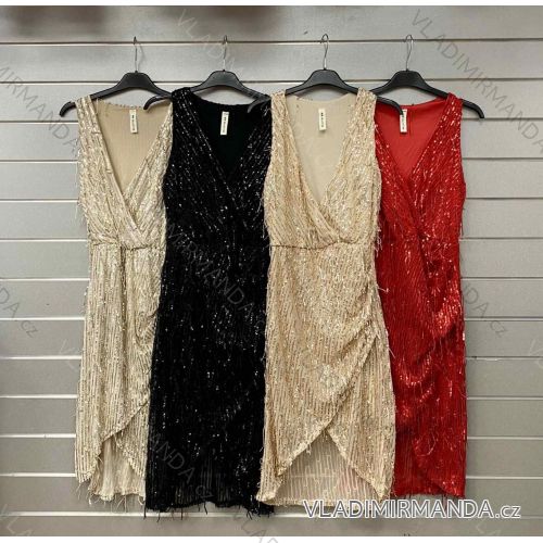 Šaty flitrové na ramínka dámske (S/M ONE SIZE) TALIANSKA MÓDA IMWGS230031