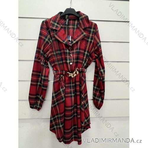 Šaty košeľové vianočné dlhý rukáv dámske (S/M ONE SIZE) TALIANSKA MÓDA IMWY23ANGELIKA