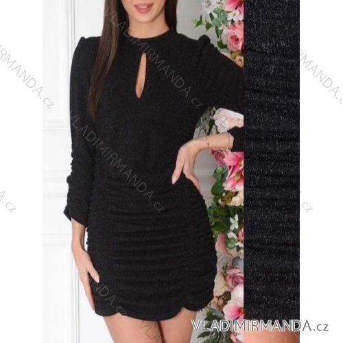 Šaty elegantný dlhý rukáv dámske (S/M ONE SIZE) TALIANSKA MÓDA IMWMY234451