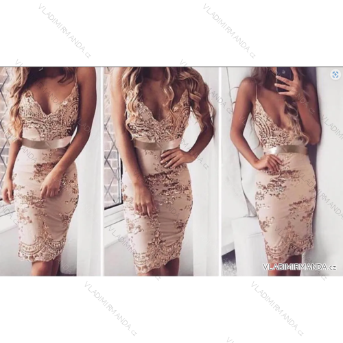 Šaty elegantné na ramienka dámske (S/M ONE SIZE) TALIANSKA MÓDA IMPMD234985