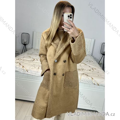 Kabát zimný s baránkom dámsky (L/XL ONE SIZE) TALIANSKA MÓDA IM423352
