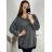 Tunika trblietavá dlhý rukáv dámska nadrozmer (3XL/4XL ONE SIZE) TALIANSKA MÓDA IMWQ23LEIL/DUR biela 3XL / 4XL