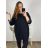 Tunika teplá dlhý rukáv dámska nadrozměr (3XL-6XL) EBELIEVE MA121S-2027/DU růžová 5XL/6XL