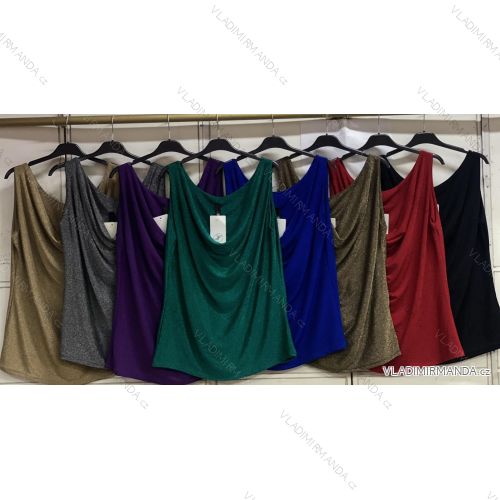 Tunika elegantná trblietavá bez rukávu dámska (S/M/L/XL ONE SIZE) TALIANSKA MóDA IMC23502