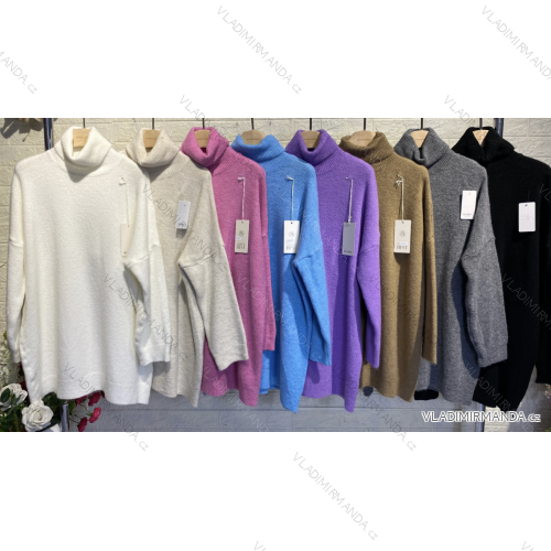 Sveter s rolákom dlhý rukáv dámsky (S/M ONE SIZE) TALIANSKA MÓDA IMPGM23Y-23683