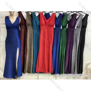 Šaty dlhé trblietavé spoločenské bez rukávov dámske (S/M ONE SIZE) TALIANSKA MÓDA IMC23517