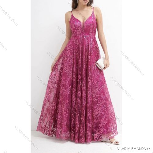 Šaty dlhé spoločenské na ramienka dámske (S/M ONE SIZE) TALIANSKA MóDA IMHMS23017