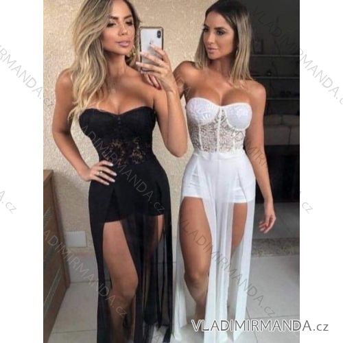 Overal dlhý elegantný bez rukávov dámsky (S/M ONE SIZE) TALIANSKA MÓDA IMHMS23033