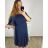 Šaty spoločenské elegantné šifónové krátky rukáv dámske nadrozmer (XL/2XL/3XL ONE SIZE) TALIANSKA MÓDA IMM2380735/DUR Farba   kráľovská modrá veľkosť   XL/2XL