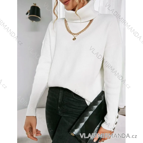 Sveter úpletový s rolákom dlhý rukáv dámsky (S/M ONE SIZE) TALIANSKA MÓDA IMPGM23G007--
