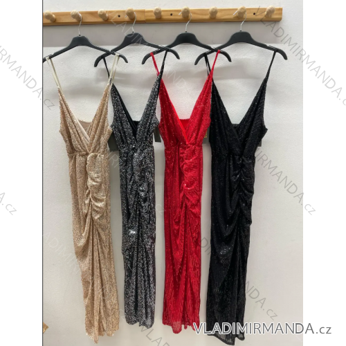Šaty spoločenské flitrové na ramienka dámske (S/M ONE SIZE) TALIANSKA MÓDA IMPDY23YX23099