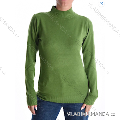 Sveter úpletový s rolákom dlhý rukáv dámsky (S/M ONE SIZE) TALIANSKA MÓDA IMPDY23ATTIC0012