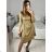 Šaty elegantný dlhý rukáv dámske (S/M ONE SIZE) TALIANSKA MÓDA IMM23M3971/DU S/M hnedá