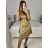 Šaty elegantný dlhý rukáv dámske (S/M ONE SIZE) TALIANSKA MÓDA IMM23M3971/DU S/M hnedá