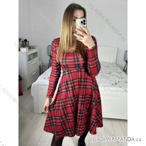 Šaty elegantný vianočný dlhý rukáv dámske (S/M ONE SIZE) TALIANSKA MÓDA IMM23M19398/DUR