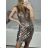Šaty flitrové spoločenské na ramienka dámske (S/M ONE SIZE) TALIANSKA MÓDA IMWGB234162/DUR čierna S/M