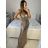 Šaty dlhé spoločenské flitrové dlhé na ramienka dámske (S/M ONE SIZE) TALIANSKA MODA IMM23M24589