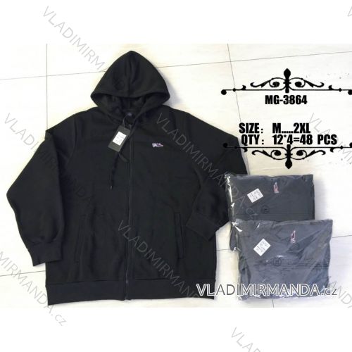 Mikina na zips s kapucňou dlhý rukáv pánska nadrozmer (M-2XL) N-FEEL NFL23MG-3864