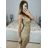 Šaty dlhé elegantné na ramienka dámske (S/M ONE SIZE) TALIANSKA MODA IM323VIOLA