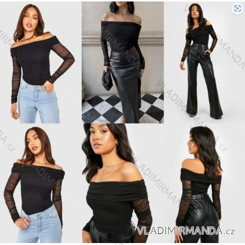 Top croptop carmen dlhý rukáv dámsky (S/M ONE SIZE) TALIANSKA MÓDA IMPLP2330566060