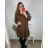 Šaty elegantný dlhý rukáv dámske nadrozmer (3XL/4XL ONE SIZE) TALIANSKA MÓDA IMWQ23202/DUR čierna 3XL / 4XL