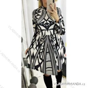 Šaty elegantné zamatové dlhý rukáv dámske (S/M ONE SIZE) TALIANSKA MÓDA IMHMS23091