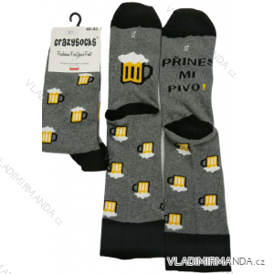 Ponožky veselé pivo slabé pánske CRAZY SOCKS prines mi pivo pre pivare (40-43,44-47) POĽSKÁ MODA DPP22026A