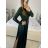 Šaty dlhé spoločenské flitrové dlhý rukáv dámske (S/M ONE SIZE) TALIANSKA MÓDA IMPGM2324526/DUR -   strieborná
 -   S / M