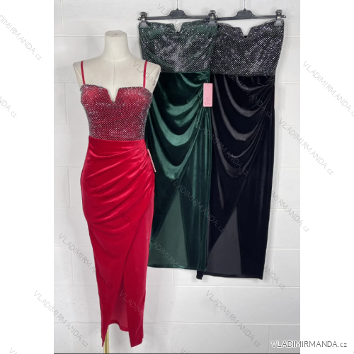 Šaty elegantné s flitrami na ramienka dámske (S/M ONE SIZE) TALIANSKA MÓDA IMPBB23A38268