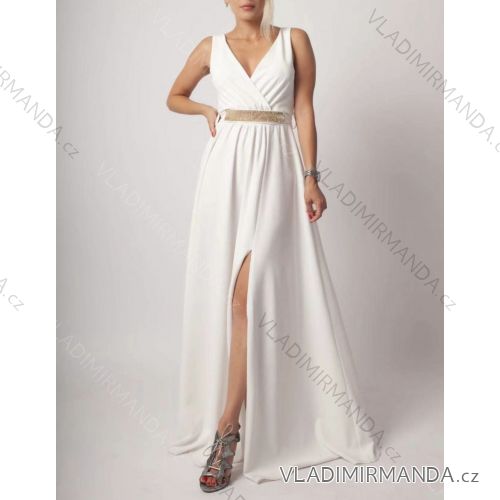 Šaty dlhé spoločenské bez rukávu dámske (S/M ONE SIZE) TALIANSKA MÓDA IMHMS23113