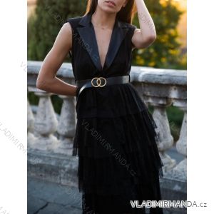 Šaty elegantné s opaskom bez rukávov dámske (S/M ONE SIZE) TALIANSKA MÓDA IMHMS23119