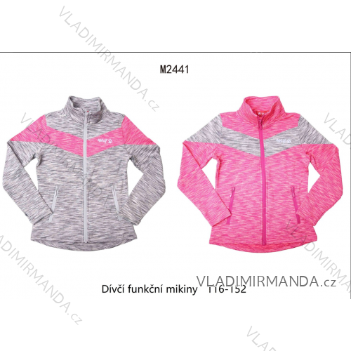Mikina funkčný dlhý rukáv na zips dievčenské (116-152) WOLF M2441