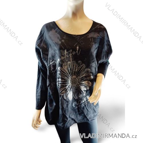 Tričko dlhý rukáv dámske nadrozmer (XL/2XL ONE SIZE) TALIANSKA MóDA IM424001