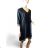 Šaty voľnočasové dlhý rukáv dámske (S/M/L ONE SIZE) TALIANSKA MÓDA IMD23769 tmavo modrá M / L