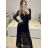 Šaty dlhé spoločenské flitrové dlhý rukáv dámske (S/M ONE SIZE) TALIANSKA MÓDA IMWGS234294