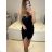 Šaty elegantné bez rukávu dámske (S/M ONE SIZE) TALIANSKA MÓDA IMPMD2331185/DU S/M čierna