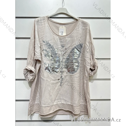 Tunika oversize 3/4 dlhý rukáv dámska (S/M ONE SIZE) TALIANSKA MÓDA IMPSH2423606A