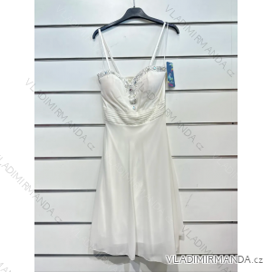 Šaty krátke spoločenské na ramienka dámske (S/M ONE SIZE) TALIANSKA MÓDA IMPSH2416051