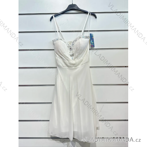 Šaty krátke spoločenské na ramienka dámske (S/M ONE SIZE) TALIANSKA MÓDA IMPSH2416051
