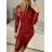 Šaty spoločenské trblietavé dlhý rukáv dámske (S/M ONE SIZE) TALIANSKA MODA IMM23M6295/DU S/M zlatá