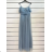 Šaty dlhé spoločenské na ramienka dámske (S/M ONE SIZE) TALIANSKA MÓDA IMPSH24L681 tmavo modrá S/M