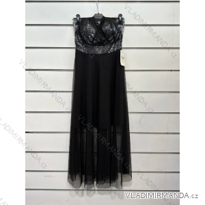 Šaty dlhé spoločenské s flitrami bez rukávov dámske (S/M ONE SIZE) TALIANSKA MÓDA IMPSH244317