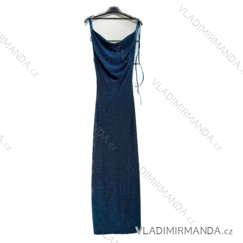 Šaty dlhé spoločenské trblietavé na ramienka dámske (S/M ONE SIZE) TALIANSKA MÓDA IMPSH2413328
