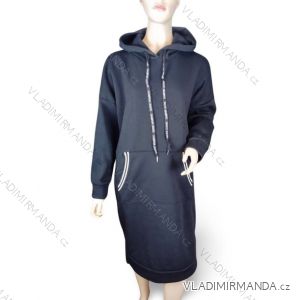 Šaty mikinové dlhý rukáv dámske nadrozmer (XL/2XL ONE SIZE) TALIANSKA MÓDA IM423762